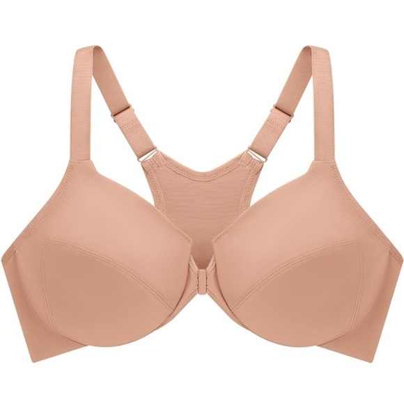 Glamorise 40C Women's Plus Size Front-Closure Wonderwire Bra Underwire 1247 Tan - Picture 1 of 12